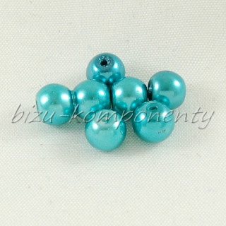 Tyrkysové voskované perle 6mm 40ks