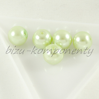 Světle zelené voskované perle 10mm 10ks