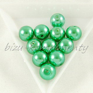 Zelené voskované perle 10mm 10ks