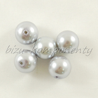 Šedé voskované perle 12mm 5ks