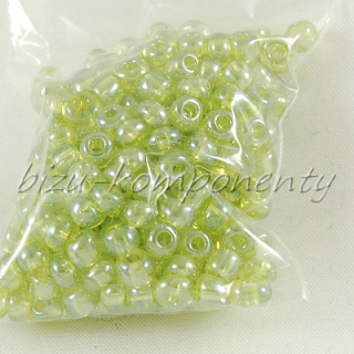 Světle zelený lesklý rokajl 3mm 20g