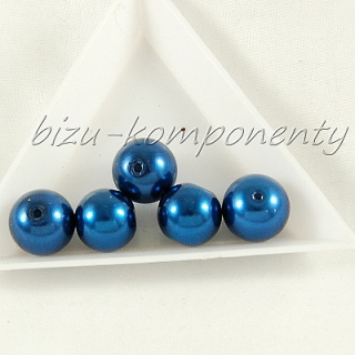 Tmavě modré voskované perle 12mm 5ks