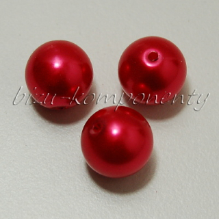 Červené voskované perle 12mm 5ks