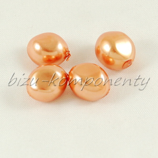  Promačkané zlatooranžové perle - dvě prohlubně  15x12mm 
