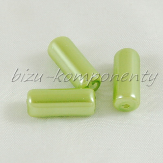 Zelené voskované perle-válečky 14x6mm 5ks