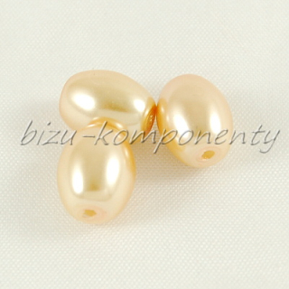 Světlé žlutozelené voskované perle - soudek 10x8mm 7ks