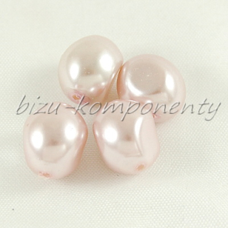Růžové voskované perle - dvě prohlubně  15x12mm 