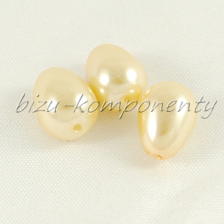 Světlé žluté voskované perle - kapka 10x8mm 10ks