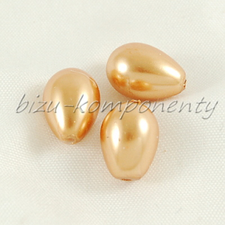 Zlato žluté voskované perle - kapka 10x8mm 10ks