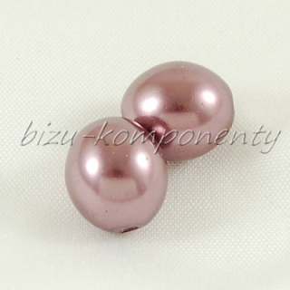 Růžovo fialové voskované perle 11x10mm 5ks
