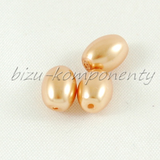Voskované perle, zlatá barva - olivky, 8x6mm 15ks