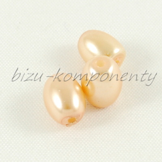 Žluté voskované perle - olivky, 8x6mm 15ks