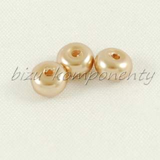 Světle hnědé voskované perle - zploštělé, 5x3mm 20ks