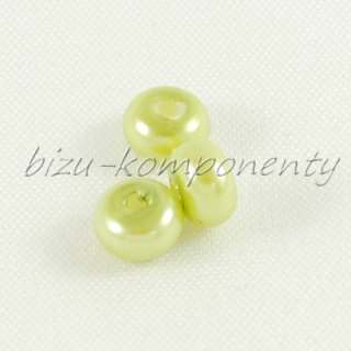 Světle zelené voskované perle - zploštělé, 5x3mm 20ks