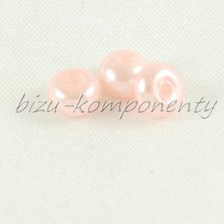 Světle růžové voskované perle - zploštělé, 5x3mm 20ks