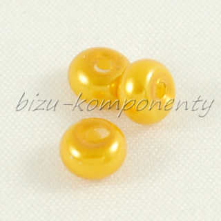 Zlato žluté voskované perle - zploštělé, 5x3mm 20ks