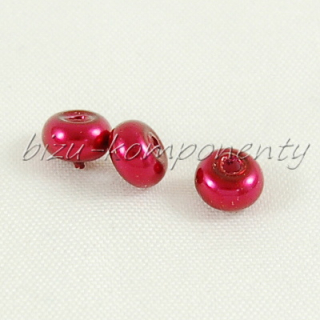 Červené voskované perle - zploštělé, 5x3mm 20ks