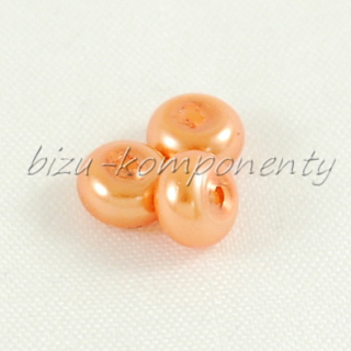 Oranžové voskované perle - zploštělé, 5x3mm 20ks