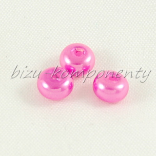 Růžové voskované perle - zploštělé, 5x3mm 20ks