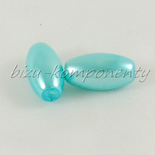 Azurové voskované perle 18x10mm 1ks