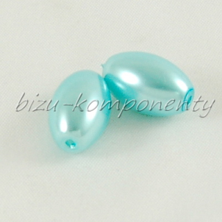 Azurové voskované perle 16x10mm 1ks