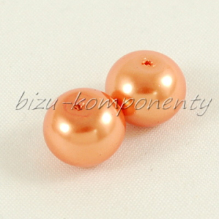 Oranžové voskované perle - zploštělé, 10x8mm 5ks