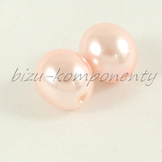 Růžové voskované perle - olivy, 12x10mm 5ks