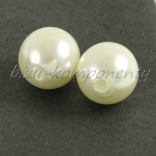 Lehce smetanové voskované perle - olivy, 12x10mm 5ks