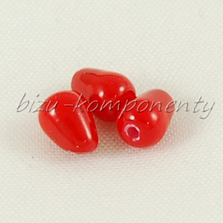 Červené voskované perle - kapka, 5x3mm 20ks