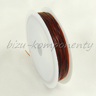 Hnědá pruženka plochá 0,8mm 10m