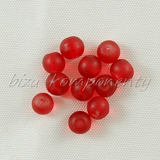 Červené ledové korálky, 4mm 20ks