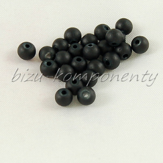 Černé ledové korálky, 4mm 20ks