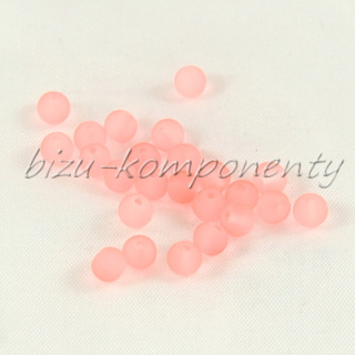 Růžovo oranžové ledové korálky, 4mm 20ks