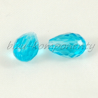 Světle modrý broušený korálek kapka 11x8mm, 5ks