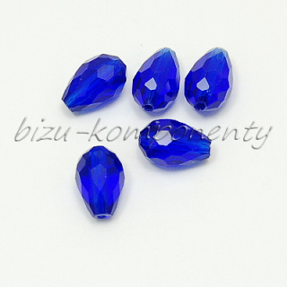 Modrý broušený korálek kapka  11x8mm, 5ks