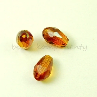 Medově žlutý korálek fasetovaná kapka  12x8mm, 5ks