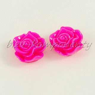 Kabošon sytě růžová růže 3, 12x14mm