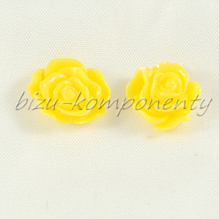 Žlutý kabošon - růže 3, 12x14mm