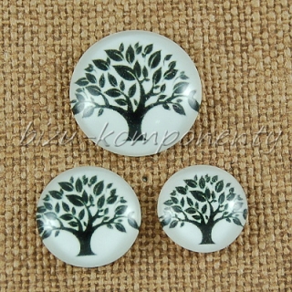 Skleněný kabošon strom 4, 14 mm