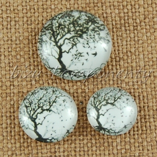 Skleněný kabošon strom 5, 14 mm