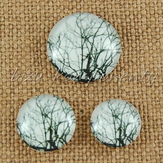 Skleněný kabošon strom 6, 18 mm