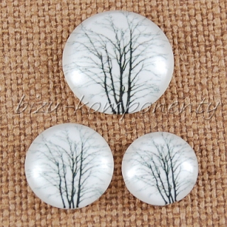 Skleněný kabošon strom 9, 12 mm
