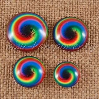 Skleněný kabošon duhový 2 , 12mm