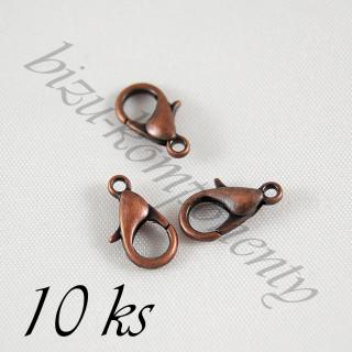 Karabinka měděné barvy 12mm - 10ks