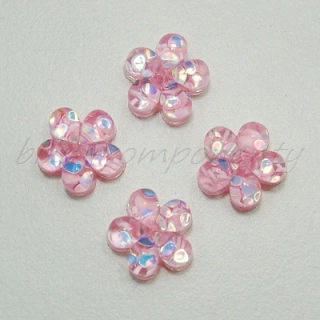 Růžový květ 12x6,5mm