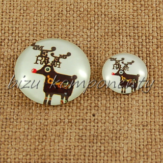 Skleněný kabošon  sob, 12 mm