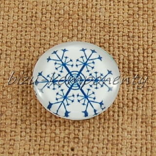 Skleněný kabošon vločka 2, 18mm
