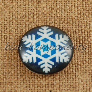 Skleněný kabošon vločka 9, 20mm