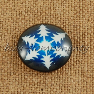 Skleněný kabošon vločka 10, 20mm