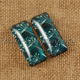 Skleněný kabošon kmín 1, 10x25 mm, pár